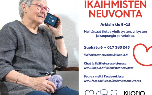 Kuvassa on ikäihmisten neuvonnan esite