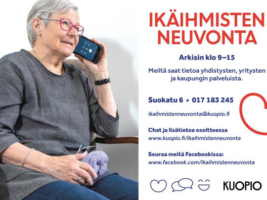 Kuvassa on ikäihmisten neuvonnan esite