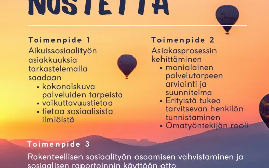 Sosiaalityölle nostetta -julisteen kuva