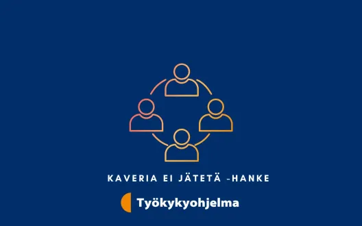 neljä ihmistä ympyrässä, ihmisiä yhdistää viivat