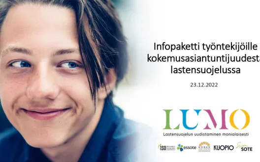 LUMO-hankkeen kampanjakuva hymyilevä poika
