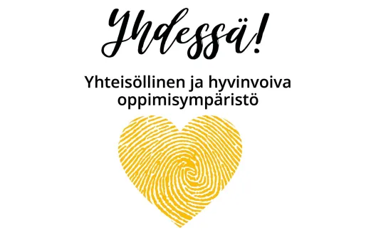 Sormenjälkiprintti, sydän-logo ja teksti