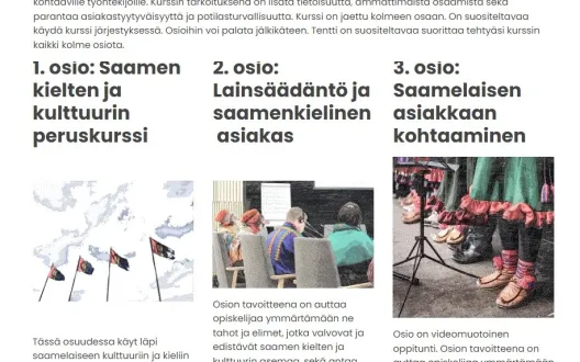 Kuvassa kurssin lyhyt esittely ja logot.