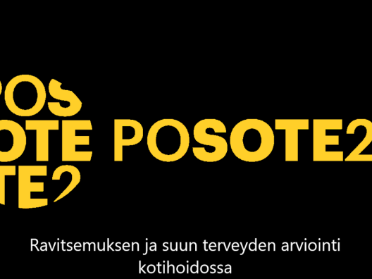 POSOTE20 logo ja Ravitsemuksen ja suun terveyden arviointi kotihoidossa -pilotti