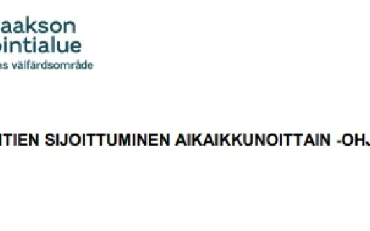 Asiakaskäyntien sijoittuminen aikaikkunoittain -ohje