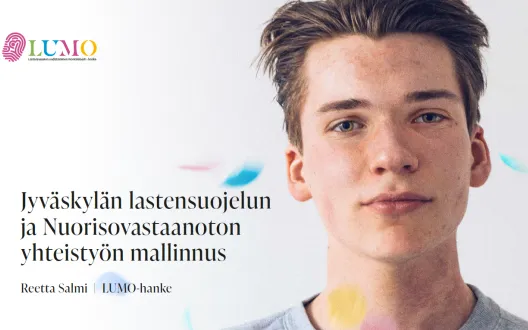 Kuvituskuva: poika katsoo kameraan
