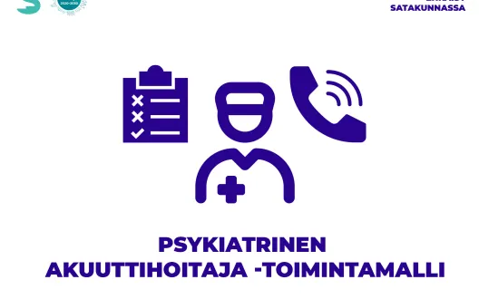 Kuvassa sairaanhoitaja, tehtävälista ja puhelin kuvittamassa akuuttihoitaja toimintamallia.