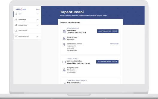 Kuva asiakkaan näkymästä videovastaanoton käyttöön