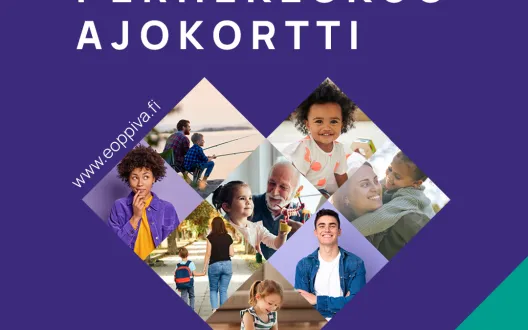 Perhekeskusajokortti-koulutuksen kansikuva eOppivan kotisivulta