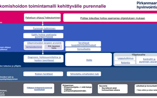 Oikomishoidon toimintamalli kehittyvälle purennalle Pirkanmaan hyvinvointialueella