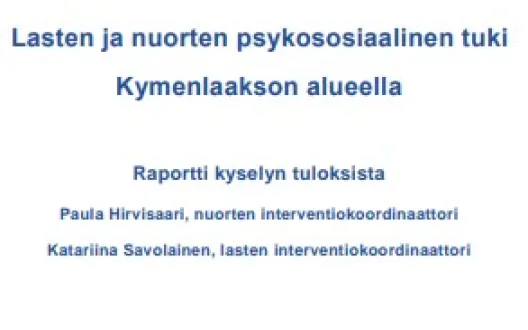 Lasten ja nuorten psykososiaalinen tuki Kymenlaakson alueella