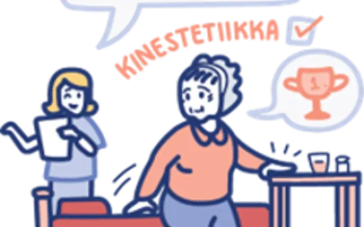 Kinestetiikkaosaaja kannustaa asiakasta käyttämään voimavarojaan