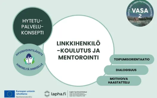 kuvassa lukee linkkihenkilökoulutus ja mentorointi
