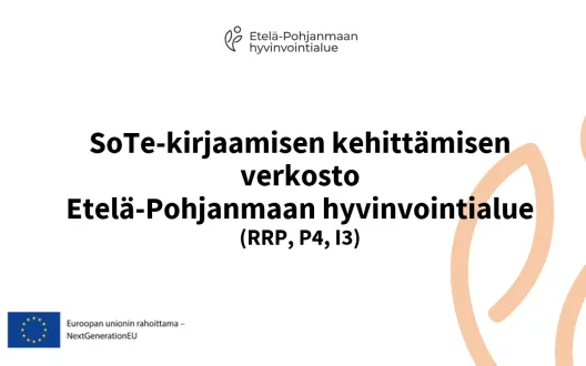 Kansikuva: SoTe-kirjaamisen kehittämisen verkosto (Etelä-Pohjanmaan hyvinvointialue)