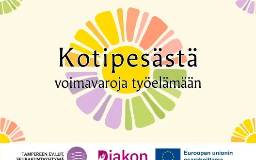 Kotipesästä voimavaroja työelämään -hankkeen logo ja osatoteuttajat
