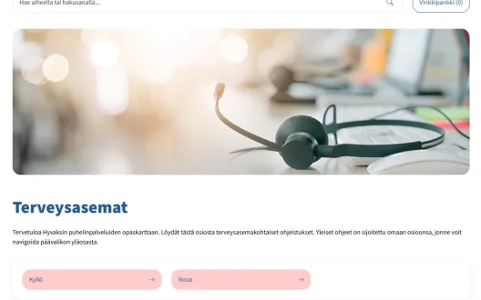 Puhelinpalvelun opaskartta