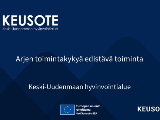 Toimintamallia esittelevä kansikuva, jossa mainittu toimintamallin nimi Arjen toimintakykyä edistävä toiminta