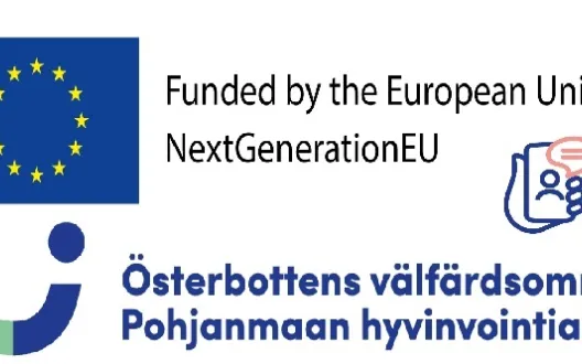 Eu-logo,Pohjanmaan hyvinvointialueen logo, puhelin