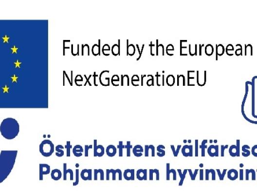 Eu-logo,Pohjanmaan hyvinvointialueen logo, puhelin