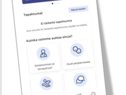 Päijät-Sote-sovelluksen mobiilikäyttäjän kotisivu
