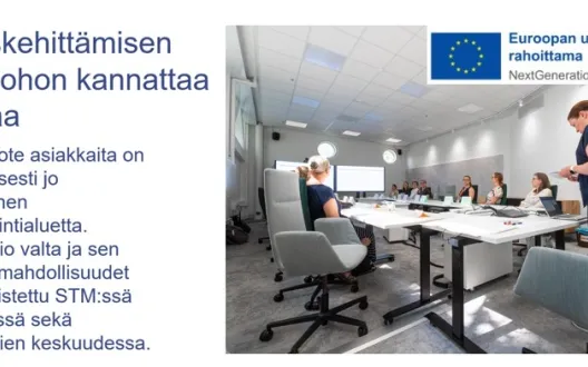 Yhteiskehittämisen konsortiossa on mukana 10 hyvinvointialuetta. Yhteiset tapaamiset edistävät kehitystä.