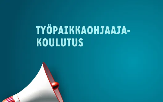 Kansikuva työpaikkaohjaajakoulutuksen toimintamallille, sisältää logot Euroopan unionin osarahoittama, Elinkeino-, liikenne- ja ympäristökeskus, Vaalan kunta
