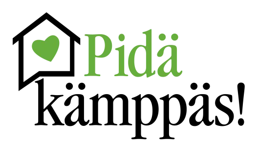 Talo, jonka sisällä sydän ja vieressä teksti Pidä kämppäs! 
