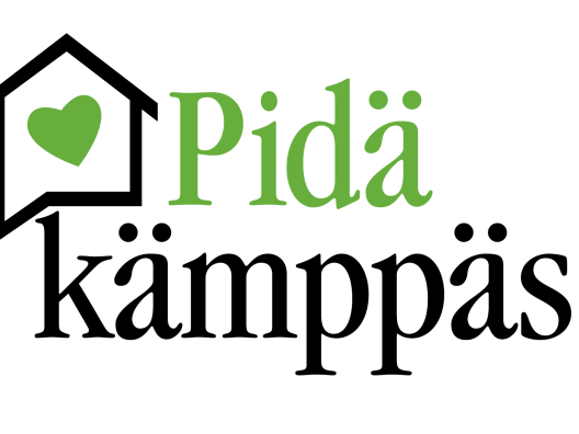 Talo, jonka sisällä sydän ja vieressä teksti Pidä kämppäs! 