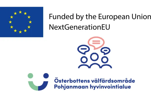 eu-logo, pohjanmaan hyvinvointialueen logo