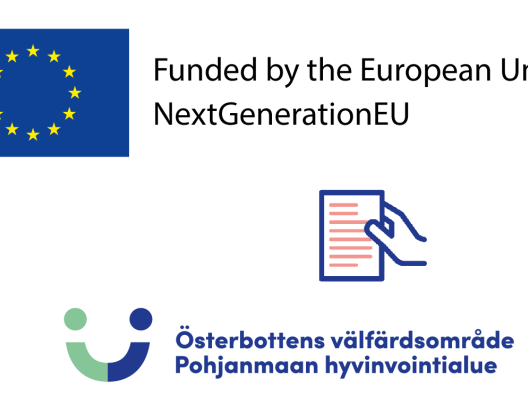 Pohjanmaan hyvinvointialueen ja Euroopan Unionin logo. 