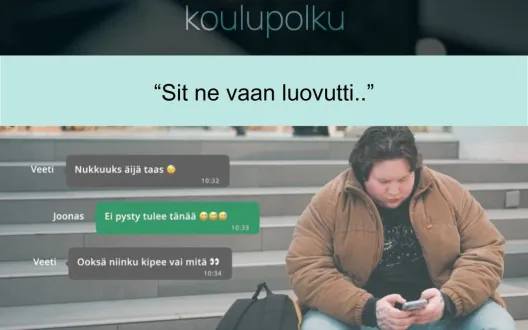 Joonaksen katkennut koulupolku-videon mainoskuva