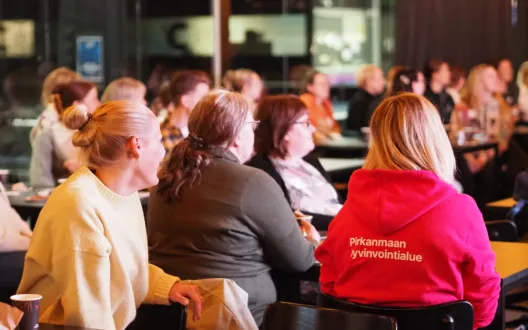 Pirkanmaan elintapaohjauksen verkoston yhdyshenkilöitä LIIRA-päivässä.