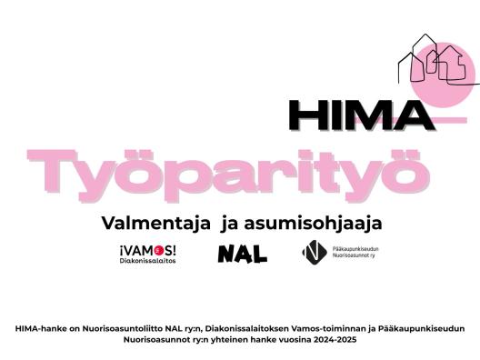 kuvassa teksti "HIMA" "Työparityönmalli" Logot 
