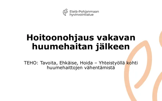 Hoitoonohjaus vakavan huumehaitan jälkeen