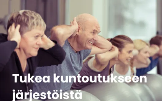 Viisi ihmistä tekee selkälihasliikettä jumppapallojen päällä. 