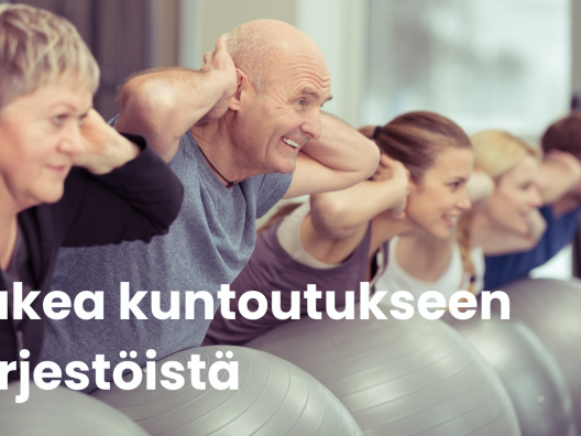 Viisi ihmistä tekee selkälihasliikettä vatsallaan jumppapallon päällä. 