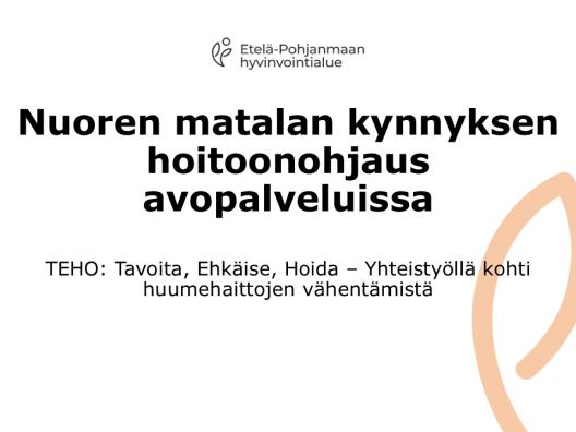 Nuoren matalan kynnyksen hoitoonohjaus avopalveluissa