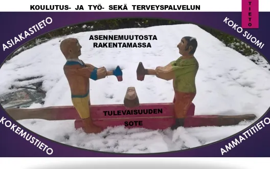 Yhdessä hyvä ote Sote💖Koulutus- ja työ- sekä terveyspalvelun asennemuutosta rakentamassa koko Suomi = Asiakastieto + Osaava Kokemustieto (Kokemusosaaja) + Ammattitieto💝