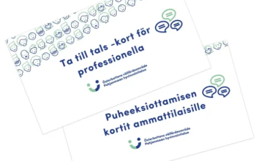 Puheeksiottokorttien kansikuva. Kortit auttavat ammattilaisia ottamaan vaikeita asioita puheeksi työikäisten kanssa.