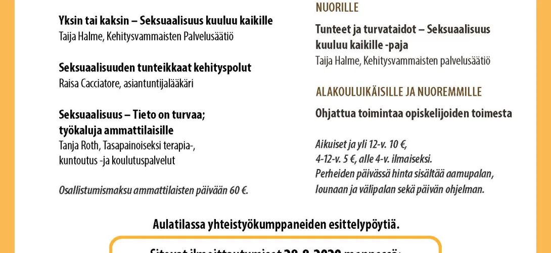 Syystreffit - koulutuspäivät ammattilaisille ja perheille