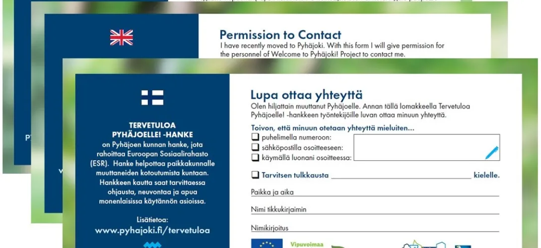 Lupa ottaa yhteyttä -lomakkeet