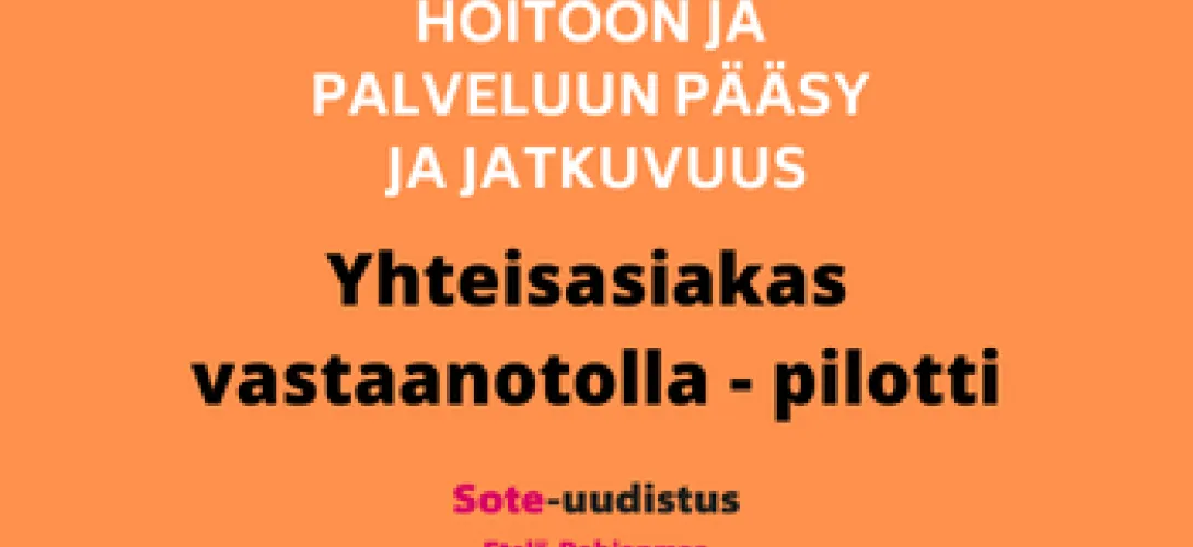 Yhteisasiakas vastaanotolla - pilotti 