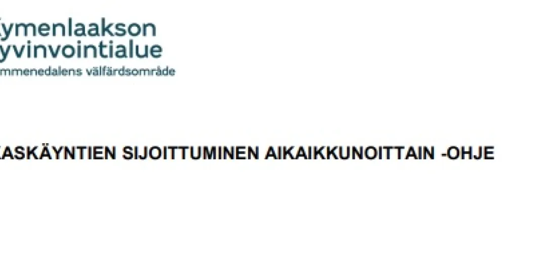Asiakaskäyntien sijoittumisen tarkastelu aikaikkunoittain
