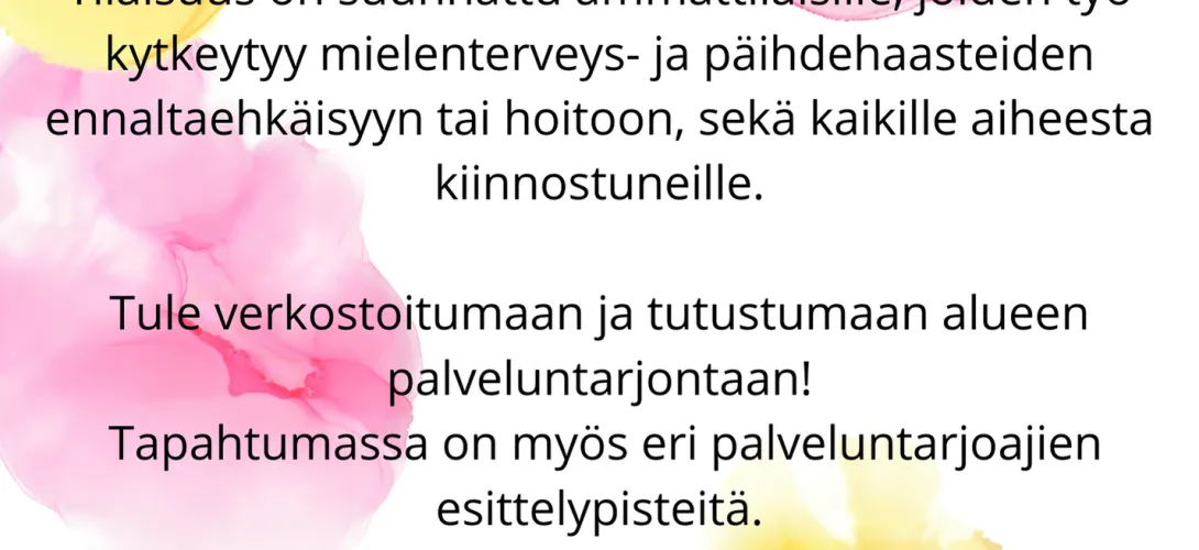 Pohjanmaan mielenterveys ja päihdetapahtuma 25-26.10 2023