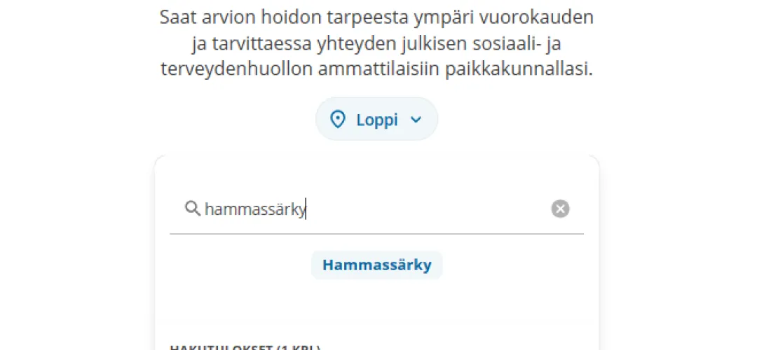Omaolon hampaiden tai suun alueen oirearvion käyttöönotto Kanta-Hämeen hyvinvointialueella