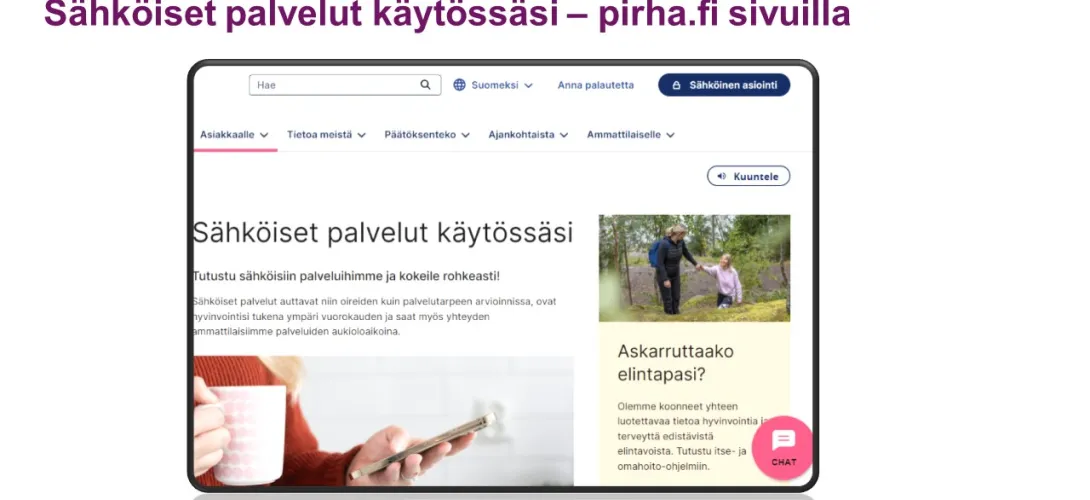Sähköiset palvelut käytössäsi -verkkosivu