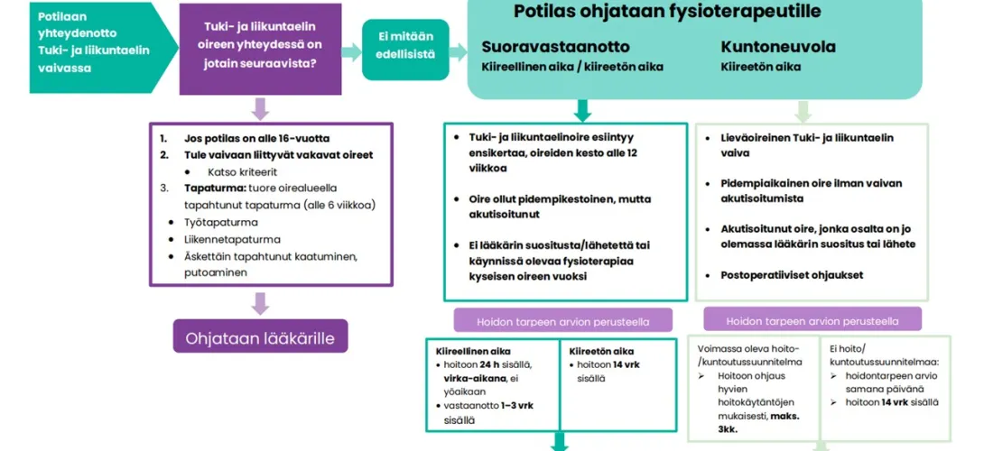 Tuki- ja liikuntaelin potilaiden kiireellinen ja kiireetön fysioterapia Lapin hyvinvointialueella