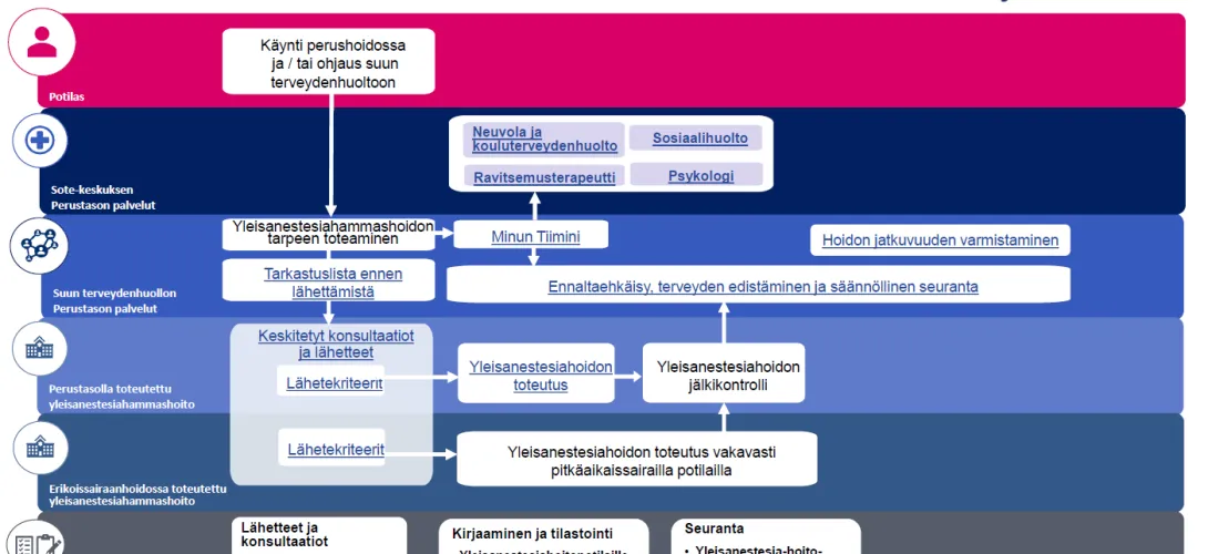 Lasten yleisanestesiahammashoidon hoitopolku Pirkanmaan hyvinvointialueella