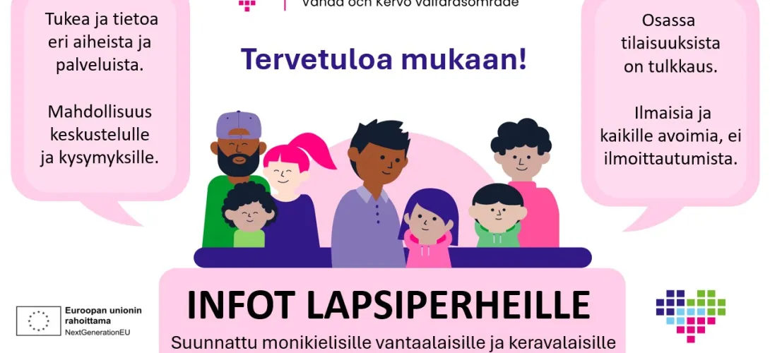 Monikieliset lapsiperheet palveluihin osana perhekeskustoiminnan kehittämistä Vantaan ja Keravan hyvinvointialueella (RRP, P4, I1)