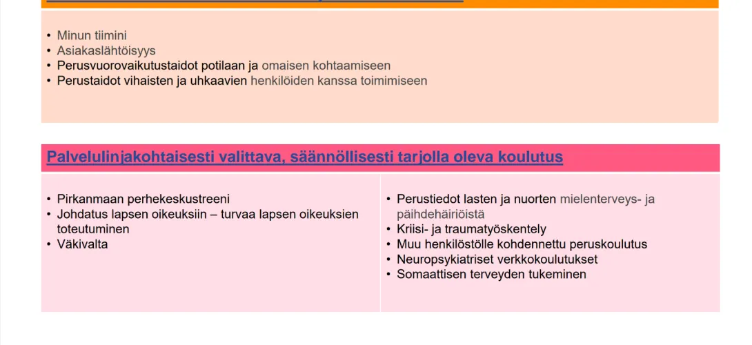 Sisäinen verkkokoulutustarjotin henkilöstön perustietojen ja taitojen vahvistamiseksi, Pirkanmaan hyvinvointialue (RRP2, P4, I1)